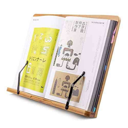 (19.68 x 14 Inches) Extra Large A+ XL Bamboo Book Stand for Textbooks Reading Hands Free,Cookbook Stand,Laptop,iPad,Tablet PC,Music Book,with Adjustable Motherboard Angle
