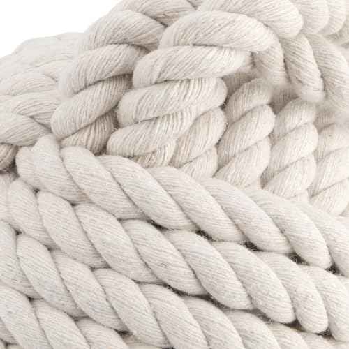 2 PCS Rope Knot Cotton Door Stop, Cream White Nautical Rope Ball Door Stopper, Heavy Knot Ball Door Stop for Bedroom Living Room Doors