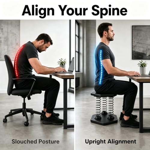 Deep Squat Stool with Springs – Posture Support, Core Activation, Pre-assembled Stainless Steel
