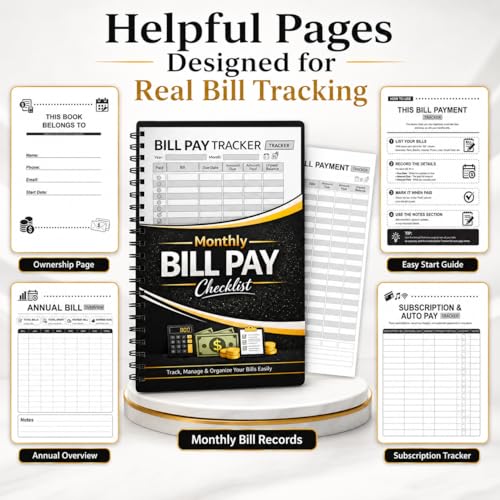Bill Payment Tracker Notebook — Monthly Organizer with Annual Overview & Auto Pay Tracker