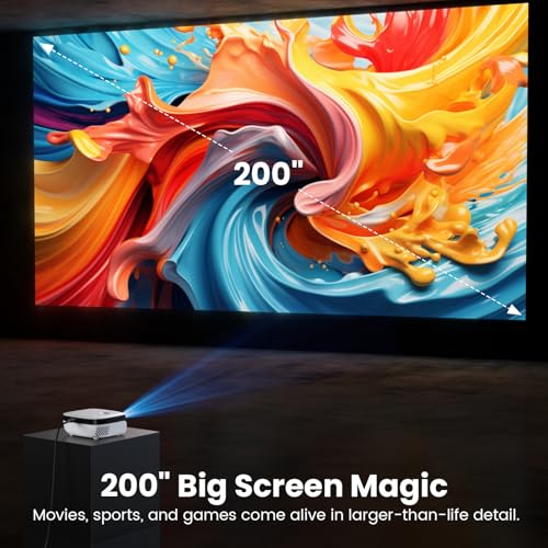 NICPOW Mini Portable 1080P Outdoor Movie Projector Black & White