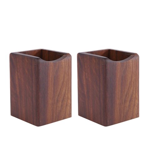 Armiya Pen Holder for Desk Wooden Desk Pencil Holder Multi Purpose Use Natural Wood Home Storage Box Office Supplies(2walnut)
