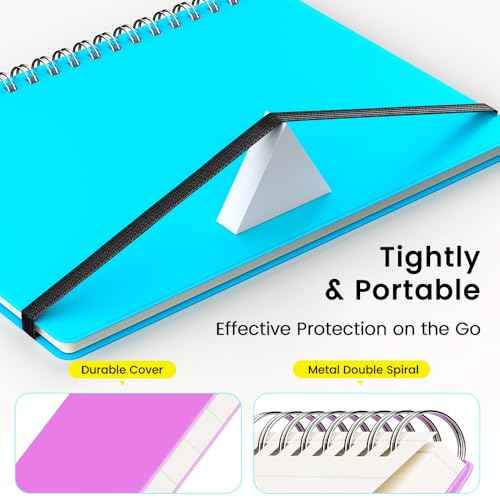 Spiral Journal Notebook - 2 Pack Small Size, Lined Journals for Writing, Journaling, Note Pad, Diary, Work & School, Men & Women (Black, 5x7)