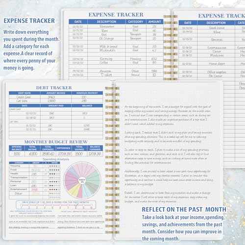 Budget Planner - Monthly Finance Organizer with Expense Tracker Notebook to Manage Your Money Effectively, Undated Finance Planner/Account Book, Start Anytimem,A5(8.6x5.9 inchs),100gsm Paper - Water