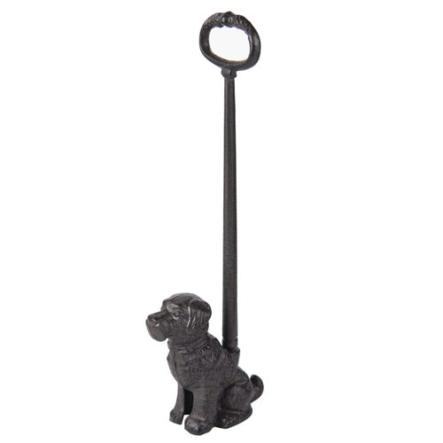 Sungmor Cast Iron Dog Door Stop with Handle – Heavy Duty Decorative Vintage Doorstop, 19.4" Tall Rustic Animal Door Holder, Antique Farmhouse Home Décor for Entryway, Office, or Yard