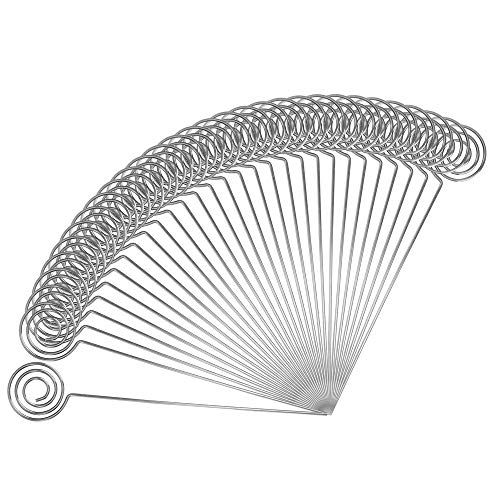 Round Shape Silver Craft Wire Clip 30 Pack for Table Cards Cake Toppers DIY Decorations