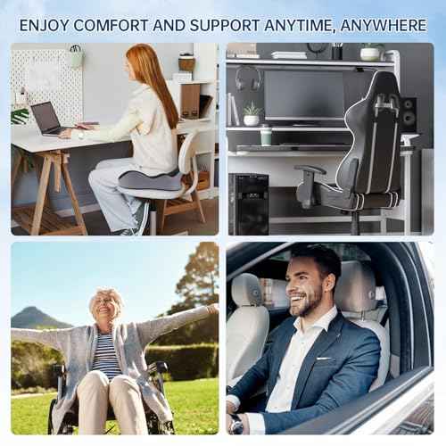 Seat Cushion, X-Large Memory Foam Office Chair Cushion, for Pressure Relief Sciatica & Pain Relief for Long Sitting Hours on Office/Home Chair, Car, Wheelchair