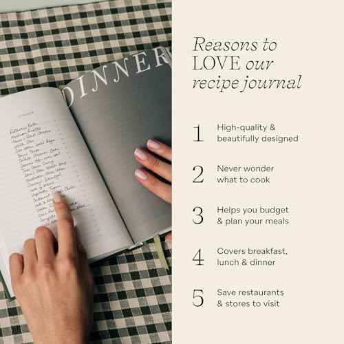 Papier Hardback Recipe Journal - Cream, 8.46" L x 6.02" W | Hardcover Food Recipe, Cooking & Dining Journal | Diary Preserves Family Traditions, Space for Meal Ratings, Cooking Hints & Tips