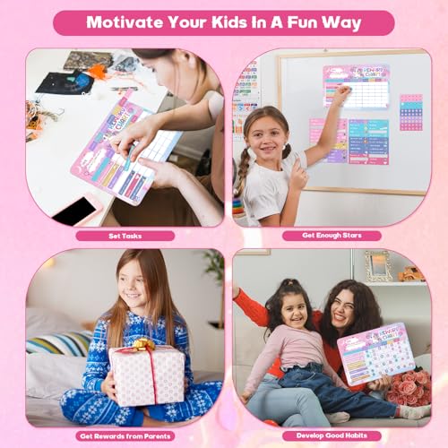 Thboxes Unicorn Reward Chart for Kids, 52 Chore & Behavior Tracker Set