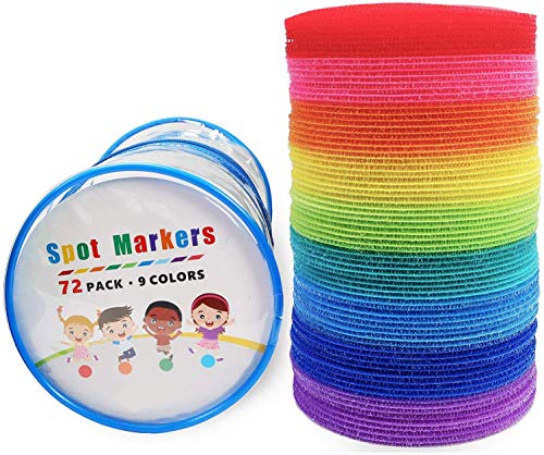 4 Inch Reusable Carpet Floor Markers for Classroom & Sports Activities - 72 Pack
