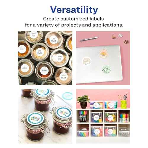 Avery Matte White Removable Round Labels, Sure Feed Technology, Print-to-The-Edge, 1" Diameter, 2,400 Removable Labels, Laser/Inkjet Printable