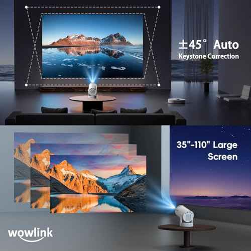 [Built-in Apps & 2025 Upgraded] Mini Projector with WiFi 6 and Bluetooth 5.4 Support 4K 1080P Auto Keystone 180¡Æ Rotatable Projector Portable Compatibile with HDMI/TV Stick/Memory Stick/Laptop, White