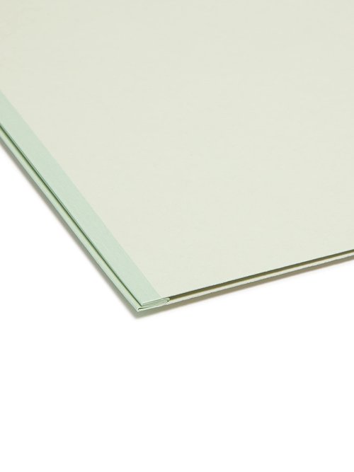 Smead Pressboard File Folder, 1/3-Cut Tab, 2" Expansion, Letter Size, Gray/Green, 25 per Box (13234)