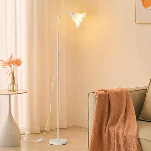 Metal Floor Lamps,3 Color with Adjustable Flexible Gooseneck Standing Lamp,Pole Reading Lamp for Office, Living Room (White-1)