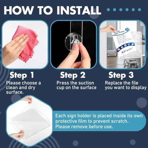 Handepo 8 Pack Acrylic Window Sign Holder 8. 5 x 11 Inch with 4 Suction Cups Clear Acrylic Frames for Glass Door Window Wall Mount Sign Holder for Home Office Mall Promotion Restaurant Menus