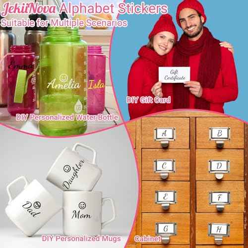 1730 Alphabet Letter Stickers, 10 Sheets Self Adhesive Monogram Stickers Upgraded Cute Handwriting Letter Vinyl Stickers for DIY Crafts Art Making Cards Notebook Decor (Glitter Gold, M)