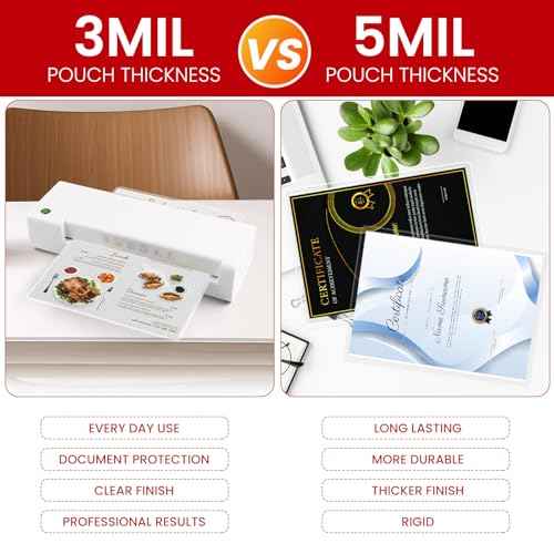 CAREGY 5 Mil Thermal Laminating Pouches (200 Pack) - 9x11.5 Inch Laminating Sheets for 8.5x11 Documents, Clear,Office & School Laminator Supplies