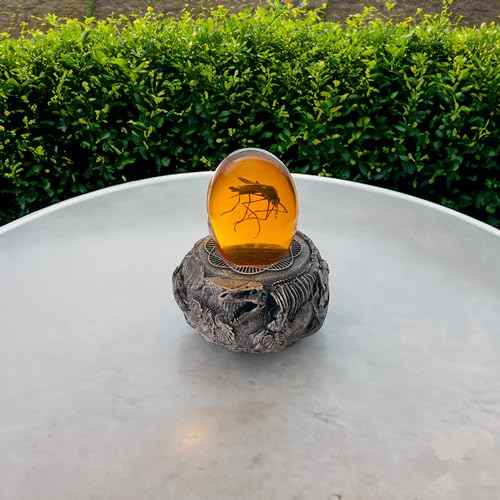 VEOJEIN Mosquito in Amber and Jurassic Base | Dinosaur Fossil Decor and Collectable Gift | Skeletin Figurines | Dinosaur DNA Replica Prehistoric World Prop | Paper Weight
