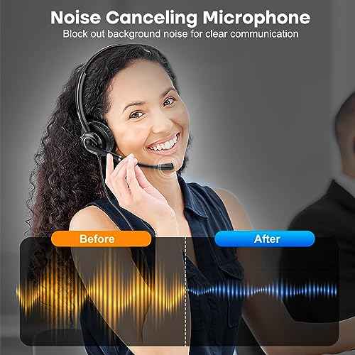 MAIRDI Telephone Headset with RJ9 Jack & 3.5mm Connector for Landline Deskphone Cell Phone PC Laptop, Office Headset with Microphone for Call Center, Work for Cisco Phone 7941 7965 6941 7861 8811
