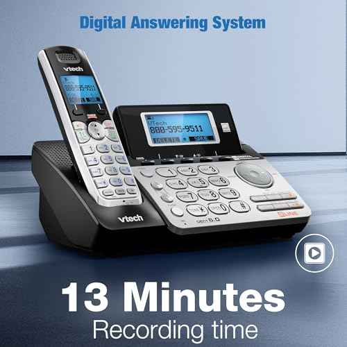 VTech DS6151-2 2 Handset 2-Line Cordless Phone System for Home or Small Business with Digital Answering System & Mailbox on Each line, Silver