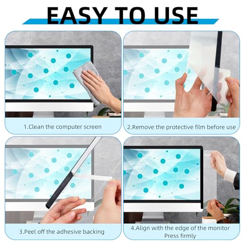 2 Pack Acrylic Monitor Memo Boards - Sticky Note Holders for Office Desk Organizer