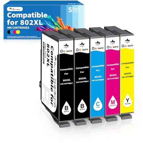Remanufactured Ink Cartridge Replacement for Epson 802 XL 802XL Ink Cartridges Combo Pack Compatible for Workforce Pro WF-4740 WF-4730 WF-4720 WF-4734 EC-4020 EC-4030 (5-Pack)