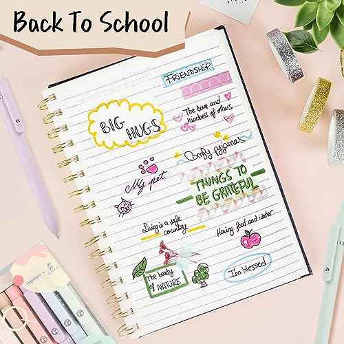 Hapikalor Gel Pens, 6 Pcs 0.5mm Quick Dry Black Ink Pens Fine Point Smooth Writing Pens, Cute Gifts for Women Stocking Stuffers for Teen Girls