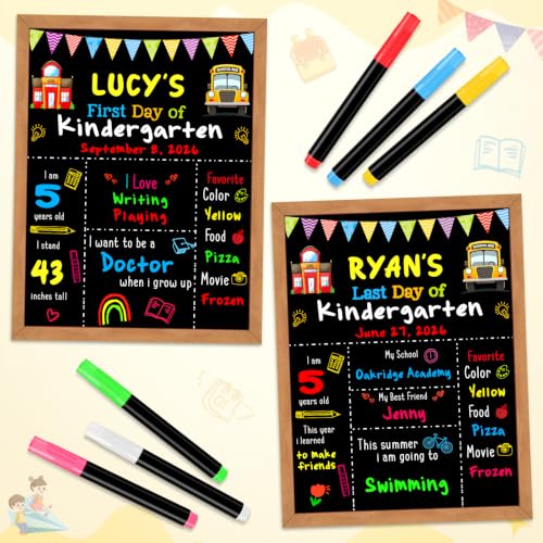 First Day of School Sign Board with 6 Liquid Chalk Markers - Style 1 / 11