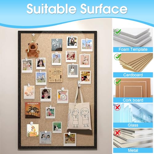 Okxiri 290 Pcs Push Pins Assorted 6-Style Thumb Tacks Set with Clear Variation