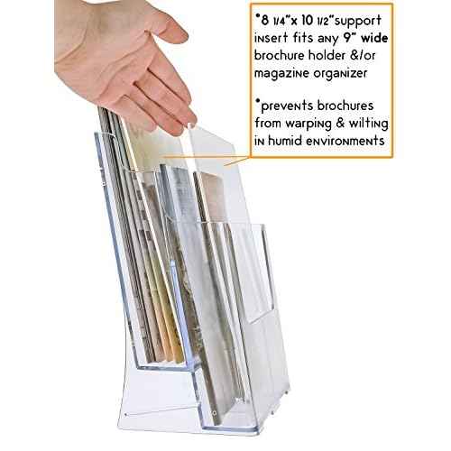SourceOne Premium Acrylic Brochure Support Inserts for Humid Environments, 5 Pack