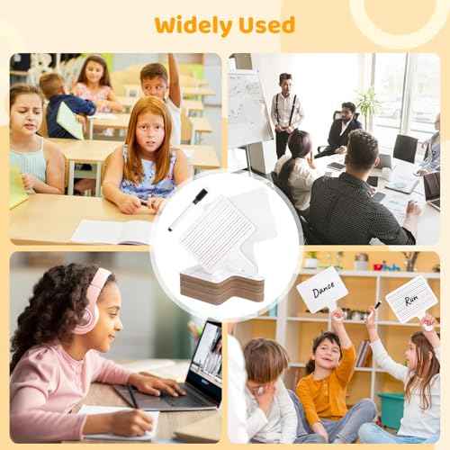 25 PCS Dry Erase Paddles with Markers, Dual-Sided Handheld Whiteboard, Dry Erase Sign with Blank and Lined Sides, Writing Drawing Whiteboard, Auction Paddles for Classroom Interaction, Game, Vote