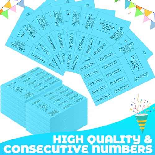 Kosiz 1200 Sheets Raffle Tickets Chinese Auction Tickets with 10 Bid Numbers Per Sheet Basket for Events Raffle Sheets or Silent Auction Classroom School Church Events, Lake Blue