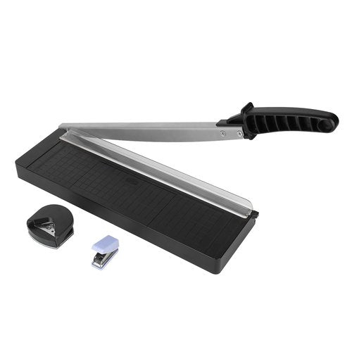 ZEQUAN Guillotine Paper Cutter, 12 Inch Cut Length Guillotine with 8 Sheet Capacity, Guillotine Paper Cutter for Cardstock, Paper Trimmer for Crafting, Classroom and Office