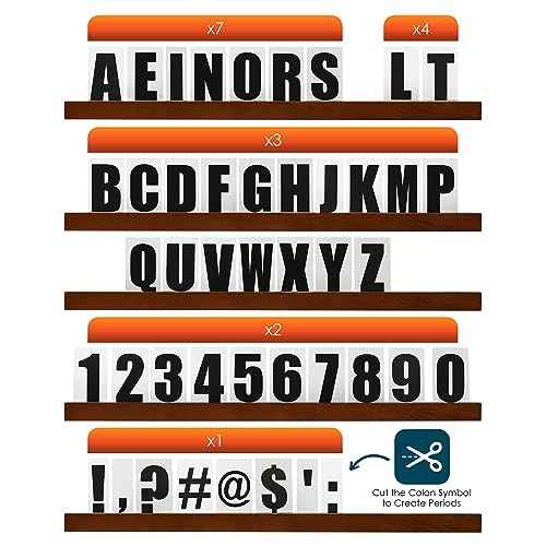 Houseables Letter Ledge for Wall, Changeable Message Board Shelves, 136 Letters/Numbers, 2 Ledges, Dark Walnut Wood, 34¡±W, Customizable Word Display Sign, Floating Announcement Letterboard Shelf