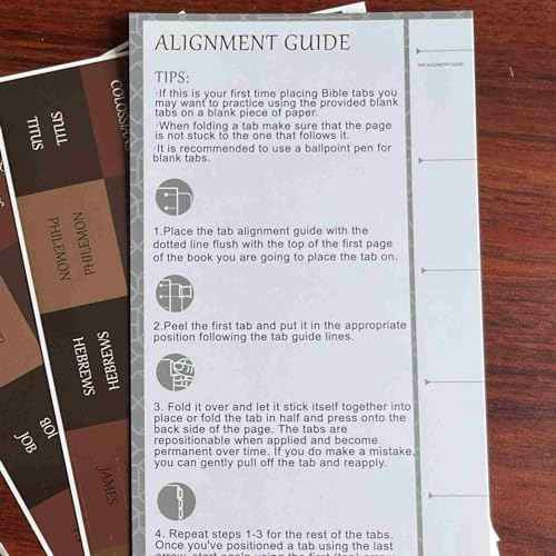 Thinkor Reposition Laminated Bible Tabs, Large Print Stickers, Easy to Read & Apply Bible Tabs for Women & Man (Earthy Brown)