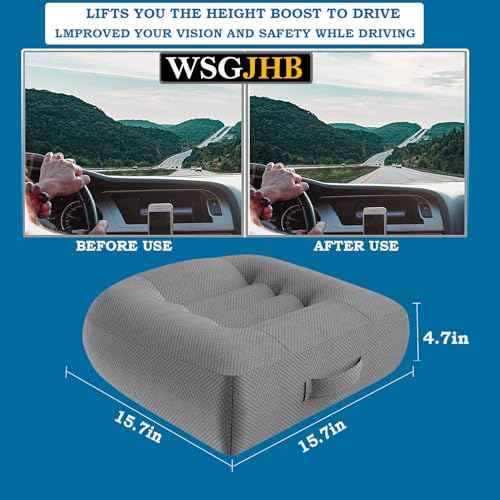 Adult Booster Seat Cushion, Car Seat Cushions for Short People/thick Office Chair Booster Seat Increase Field ?of View, for Trucks, Car, Office Chair, Home, Wheelchair,angle Lift Seat Cushion (grey)