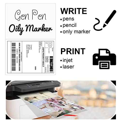 1000 Rounded Corner Half Sheet Labels, Self Adhesive Shipping Label for Laser and Ink Jet Printers, White Blank, 2 Labels Per Sheet (500 Sheet)