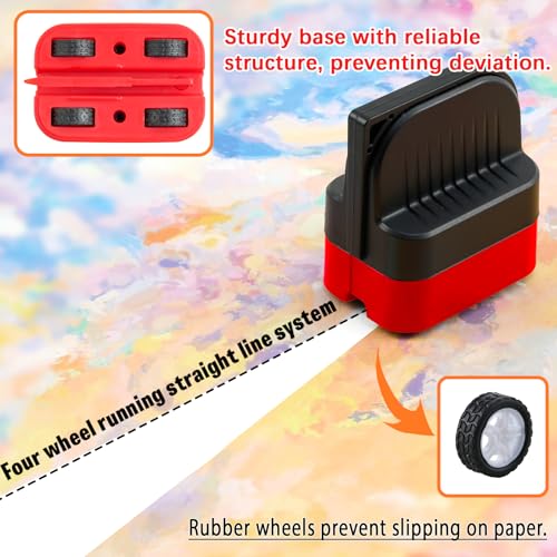 LIZAAL 2-Pack Wrapping Paper Cutter with Wheels | Straight Line Gift Wrap Cutter for Birthday and Christmas, Fits Various Rolls and Papers, Includes 2 Replaceable Blades (Black & Red)