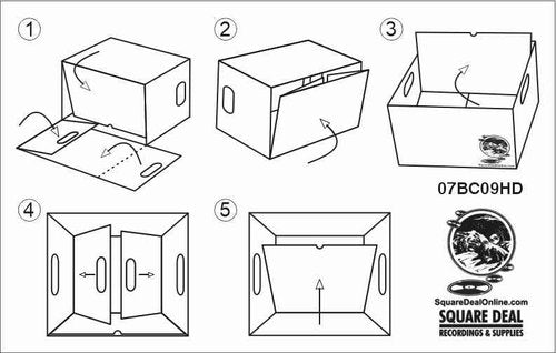 Square Deal Recordings & Supplies 7" 45rpm Vinyl Record Storage Box - Heavy Duty Cardboard with Removable Lid - Holds up to 200 7" Records - 10 Boxes #07BC09HD