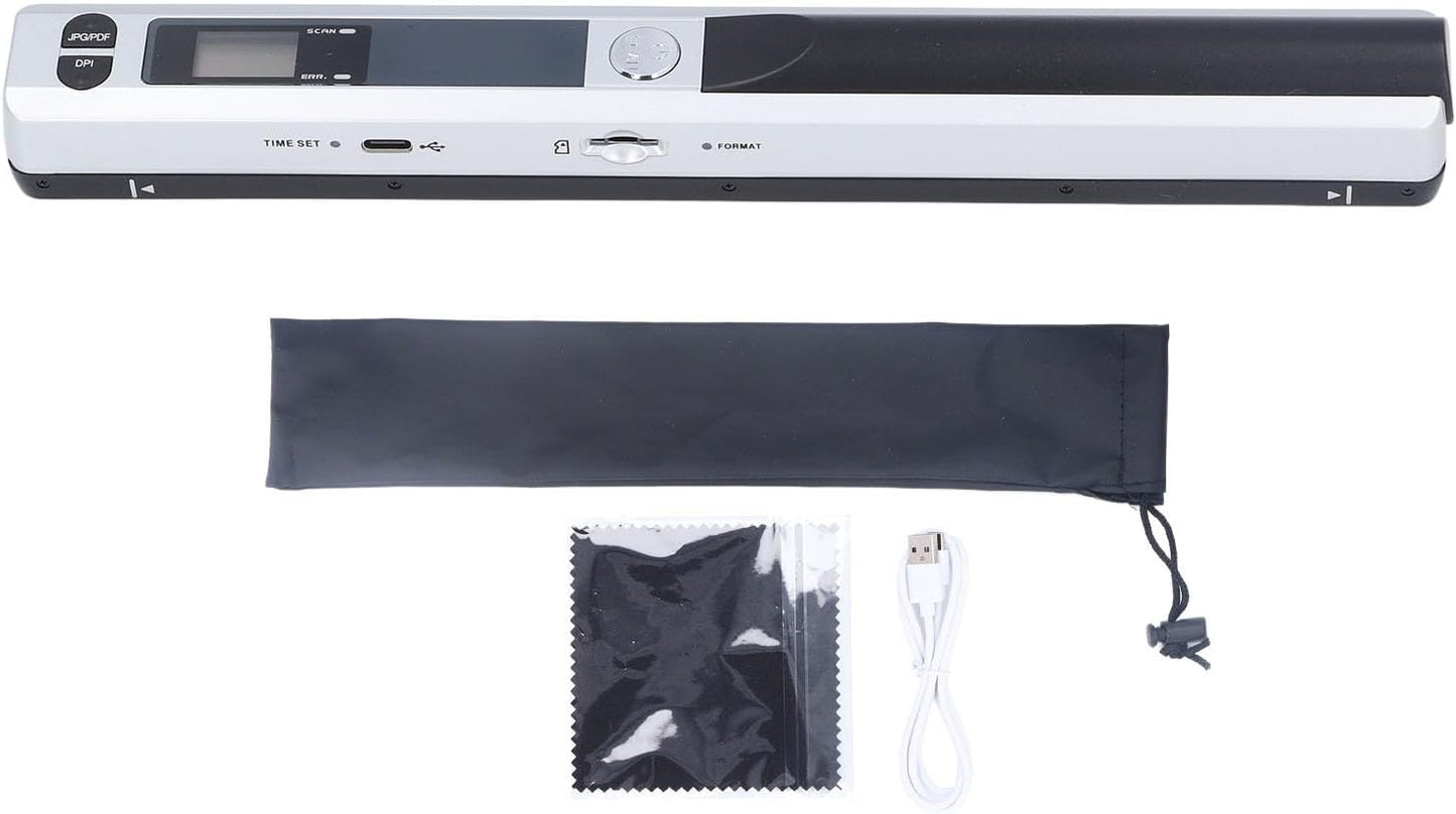 Skiennix Handheld Document Scanner - Portable A4 HD 900DPI Color Scanner for Home & Travel (Silver)