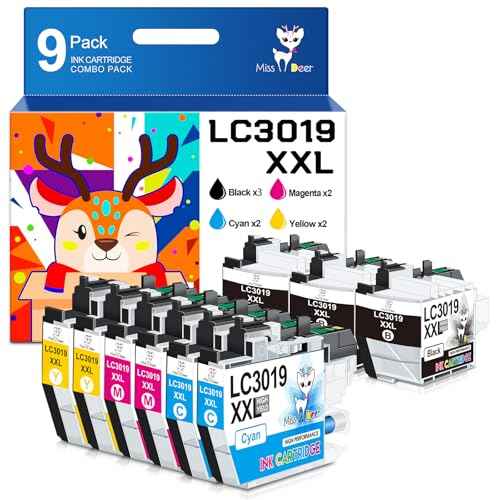 Miss Deer LC3019XXL Ink Cartridges Compatible Replacement Ink for Brother LC3019 3019 LC3019XXL, Work for MFC-J6930DW MFC-J6530DW MFC-J6730DW MFC-J5335DW(3BK/2C/2M/2Y,9-Pack)