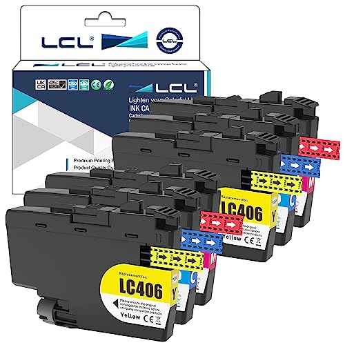 LCL LC406 Color Ink Cartridge Replacement for Brother LC4063PKS LC406C LC406CS LC406M LC406MS LC406Y LC406YS for MFC-J4335DW MFC-J4345DW MFC-J4535DW MFC-J5855DW MFC-J5955DW MFC-J6555DW Printer(2C2M2Y)