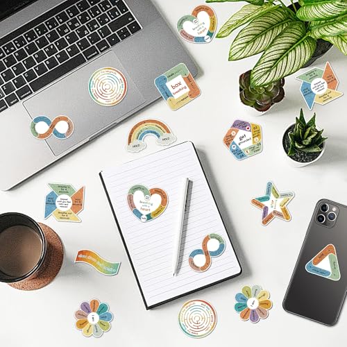 150Pcs Calm Stickers for Anxiety Sensory Textured Sensory Stickers Anti Stress Anxiety Relief Items Boho Calm Sticker Bulk Waterproof Fidget Classroom Teacher Supplies (150)