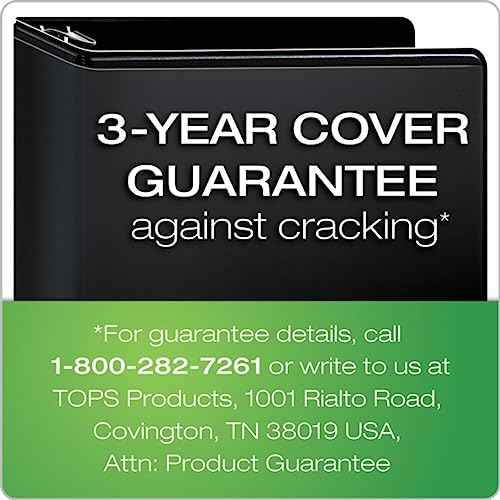 Cardinal 3 Ring Binder, 6 Inch Heavy Duty XtraLife Binder, Locking Slant-D Rings, Crack-Resistant Cover & Spine, ClearVue Covers with Shelf Pull, Holds 1,300 Sheets, Black (26361)