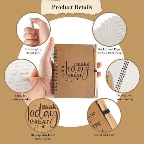 32 Pack Spiral Notebooks Sets Employee Appreciation Gifts Bulk Inspirational Journals with Motivational Pens Encouragement Notepad Thank You Gift for Team Staff Teacher Coworker