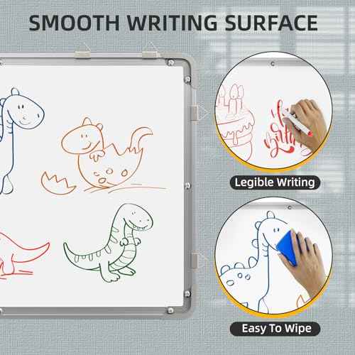 Large Dry Erase Calendar Whiteboard for Wall, Polegas 24" X 18" Magnetic White Board Calendar, Double Sided Whiteboard Calendars Dry Erase, Wall Hanging Monthly Board for Home School Office
