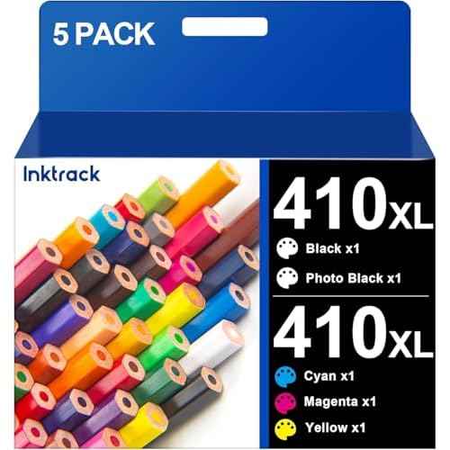 410XL Ink Cartridges 5 Pack Remanufactured for Epson 410 XL T410 T410XL Ink to use for Epson Expression XP-830 XP-7100 XP-640 XP-530 XP-630 XP-635 Printer(Black, Cyan, Magenta, Yellow, Photo Black)
