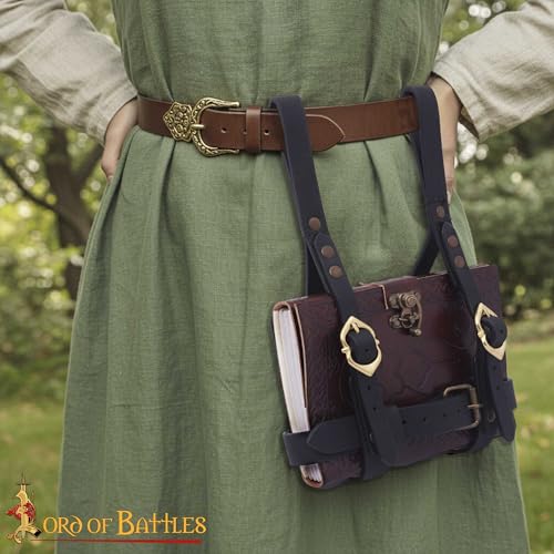 Lord of Battles Medieval Leather Journal & Black Book Holder with Variation