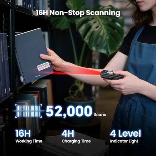 Eyoyo Mini Barcode Scanner Wireless: Portable 3-in-1 Bluetooth Bar Code Scanner with Battery Level Indicator, USB CCD Image Reader for Small Business Compatible with iPhone iPad Android POS Computer