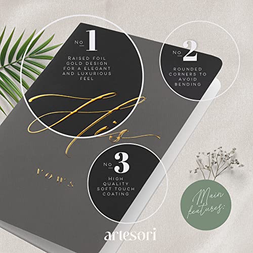 Artesori Wedding Vow Books for Him & Her Ivory & Terracotta - Soft-Touch, Gold Foil, 28 Lined Pages